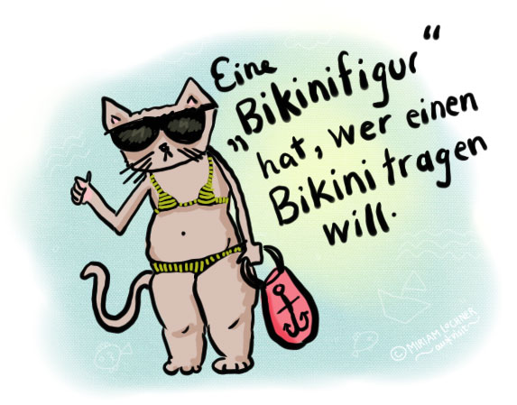 Dicke Katze mit Bikini