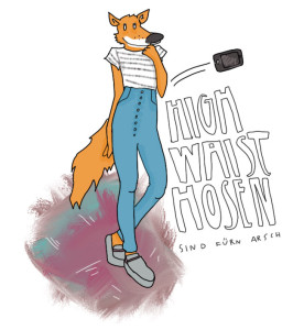 Die Proportionen in Highwaist-Hosen.