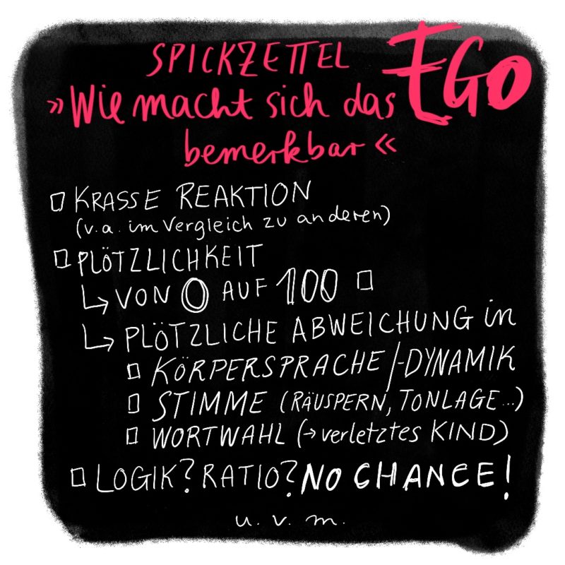 Spickzettel, wie man das Ego erkennt